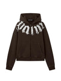 Palm Angels big neck logo zip loose hoodie