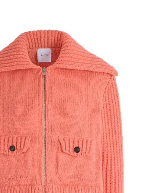 Patou ribbed-knit zipped sweater