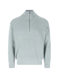 Closed ribbed-knit half-zip sweater