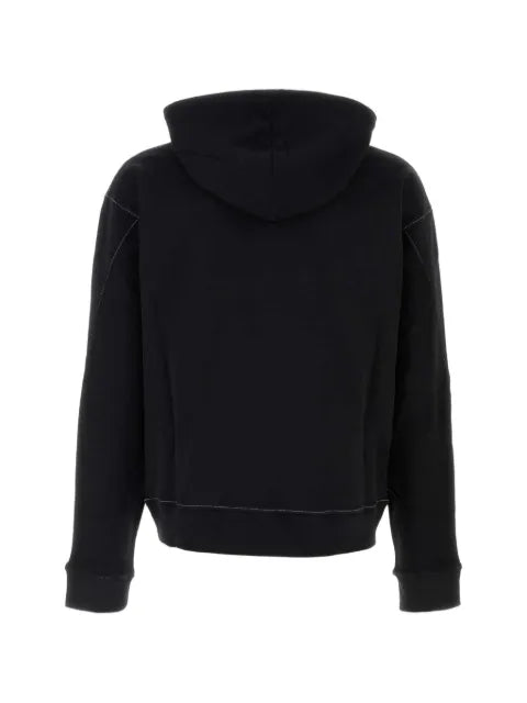 Moschino contrast-stitch logo-print hoodie