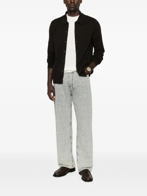 BOMPARD jersey-knit shirt-collar cardigan