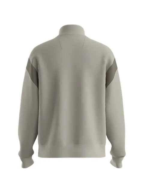 BOSS zippered cotton-blend sweatshirt with contrast inserts