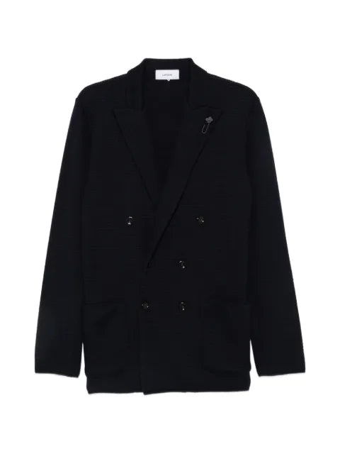 Lardini double-breasted knit blazer