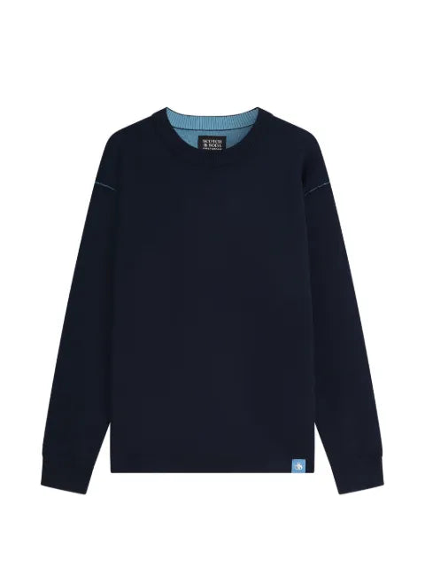 Scotch & Soda contrast-stitch crew-neck sweater