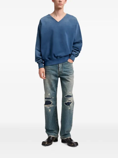 Maison Margiela washed V-neck sweatshirt
