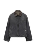 Prada black denim blouson jacket