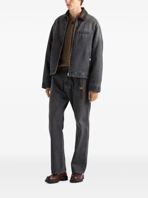 Prada black denim blouson jacket