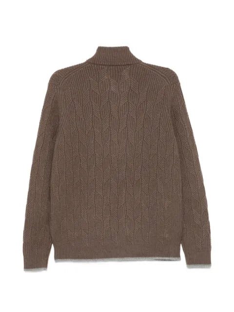 Fedeli cable-knit zip-fastening cardigan