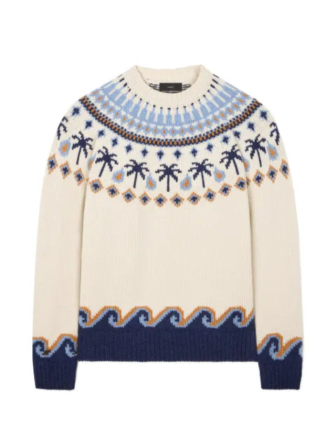 Alanui jacquard-knit Fair Isle sweater