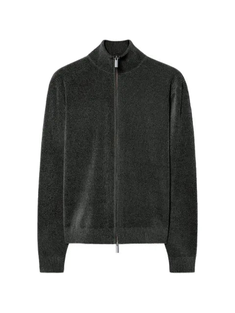 RRD velvet-effect zip-up sweater