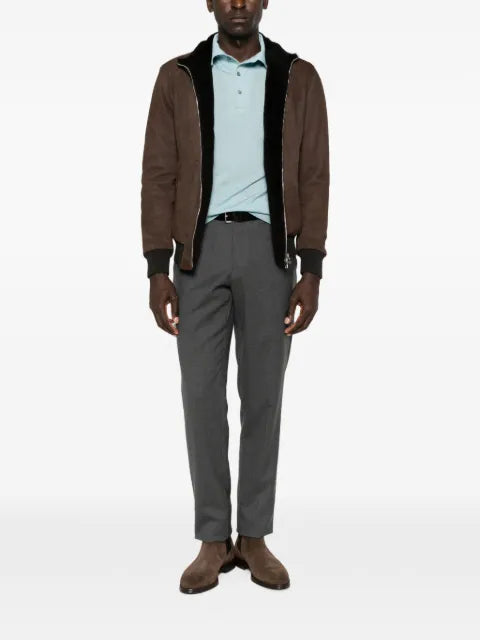 Barba shearling-lined suede jacket
