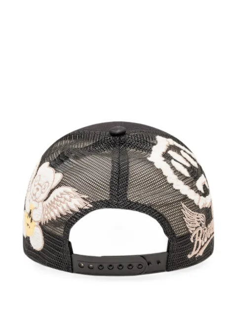 BARROW dice-embroidered mesh-panelled trucker cap