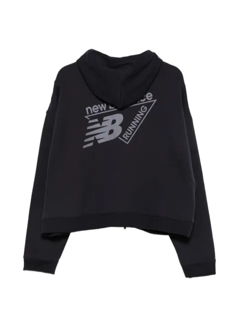 New Balance logo-patch zip-up hoodie