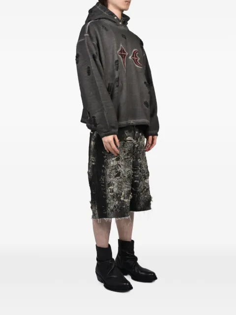 THUG CLUB Rock distressed hoodie
