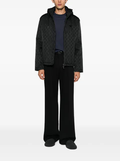 Emporio Armani logo-monogram hooded jacket