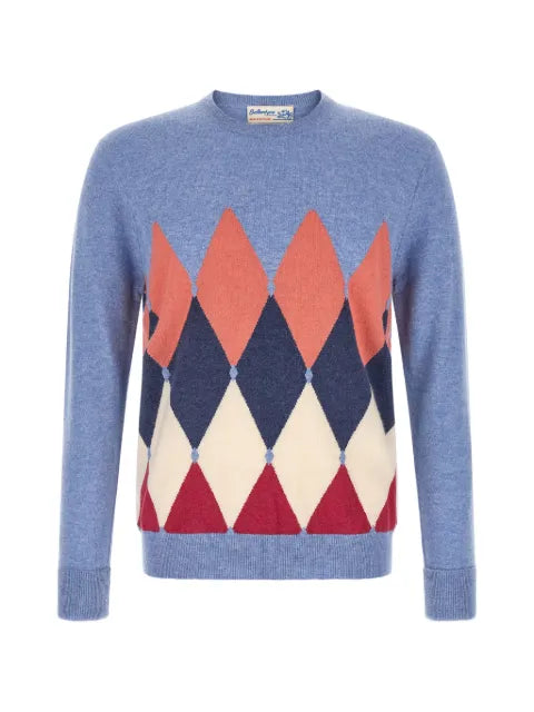 Ballantyne Diamond inlay cashmere sweater