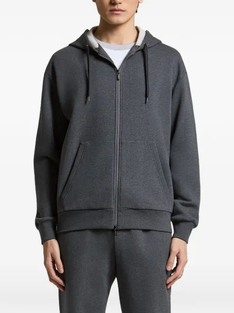 Peserico zip-up drawstring hoodie