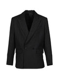 Ernest W. Baker double-breasted pinstripe blazer