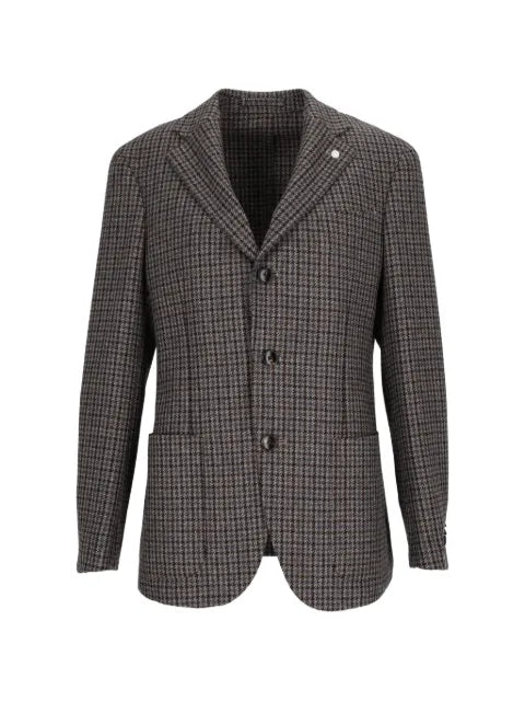 Luigi Bianchi houndstooth-pattern blazer
