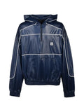 BREATH piping-detail half-zip hoodie