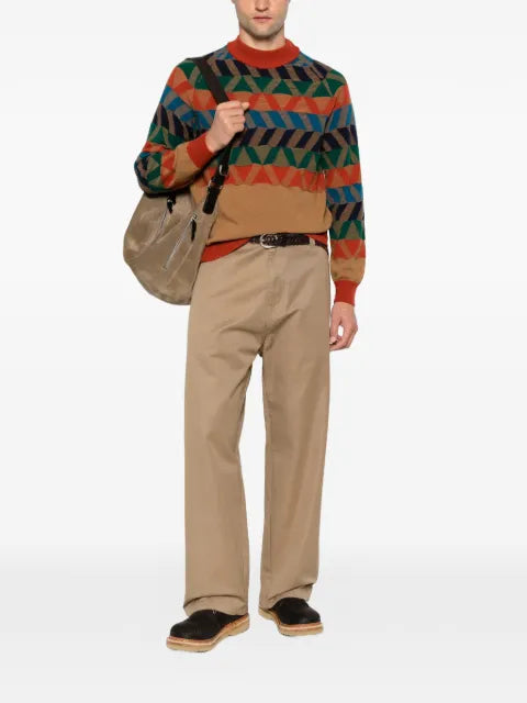 gallia Franz geometric-pattern high-neck sweater