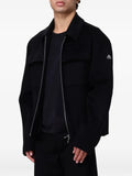 Moose Knuckles logo-patch buttoned jacket