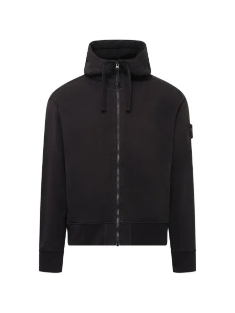 Stone Island 6100009 organic cotton fleece zip-up hoodie