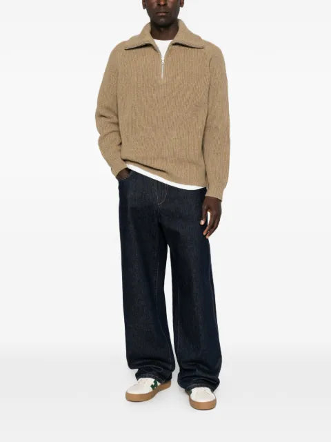 SAMSOE SAMSOE Sarick ribbed-knit quarter-zip sweater