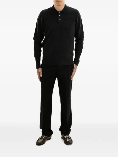 Drumohr button-fastening polo-collar sweater