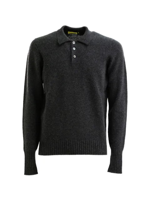 Drumohr button-fastening polo-collar sweater