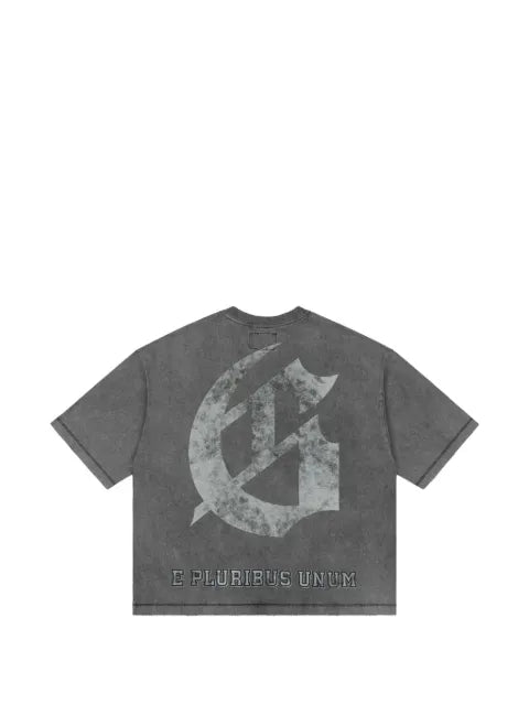GODSPEED crest-print acid-wash T-shirt