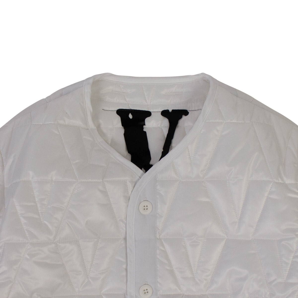 White V Logo Quilted Jacket