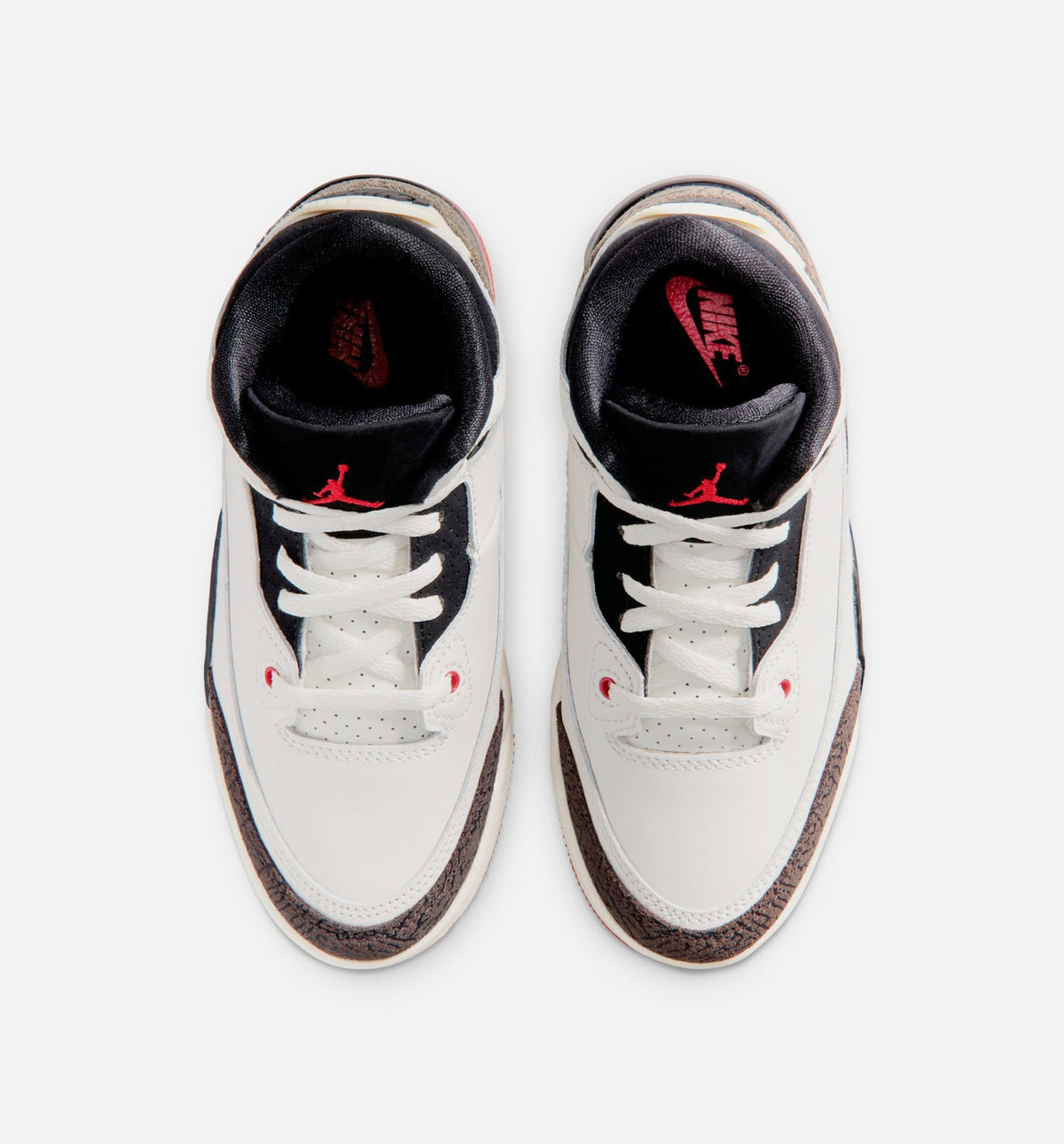 Air Jordan 3 Retro Sail and University Red Preschool Sneakers - Sail / Black / University Red