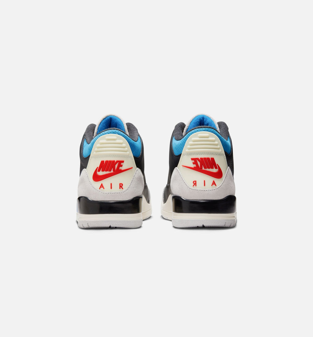 Air Jordan 3 Retro OG Rare Air Men's Lifestyle Shoes - Black/Chile Red/Neutral Grey