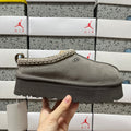 UGG Kallen Lace Platform Slipper – Women’s Suede Clog with Braided Collar in Cobblestone Grey