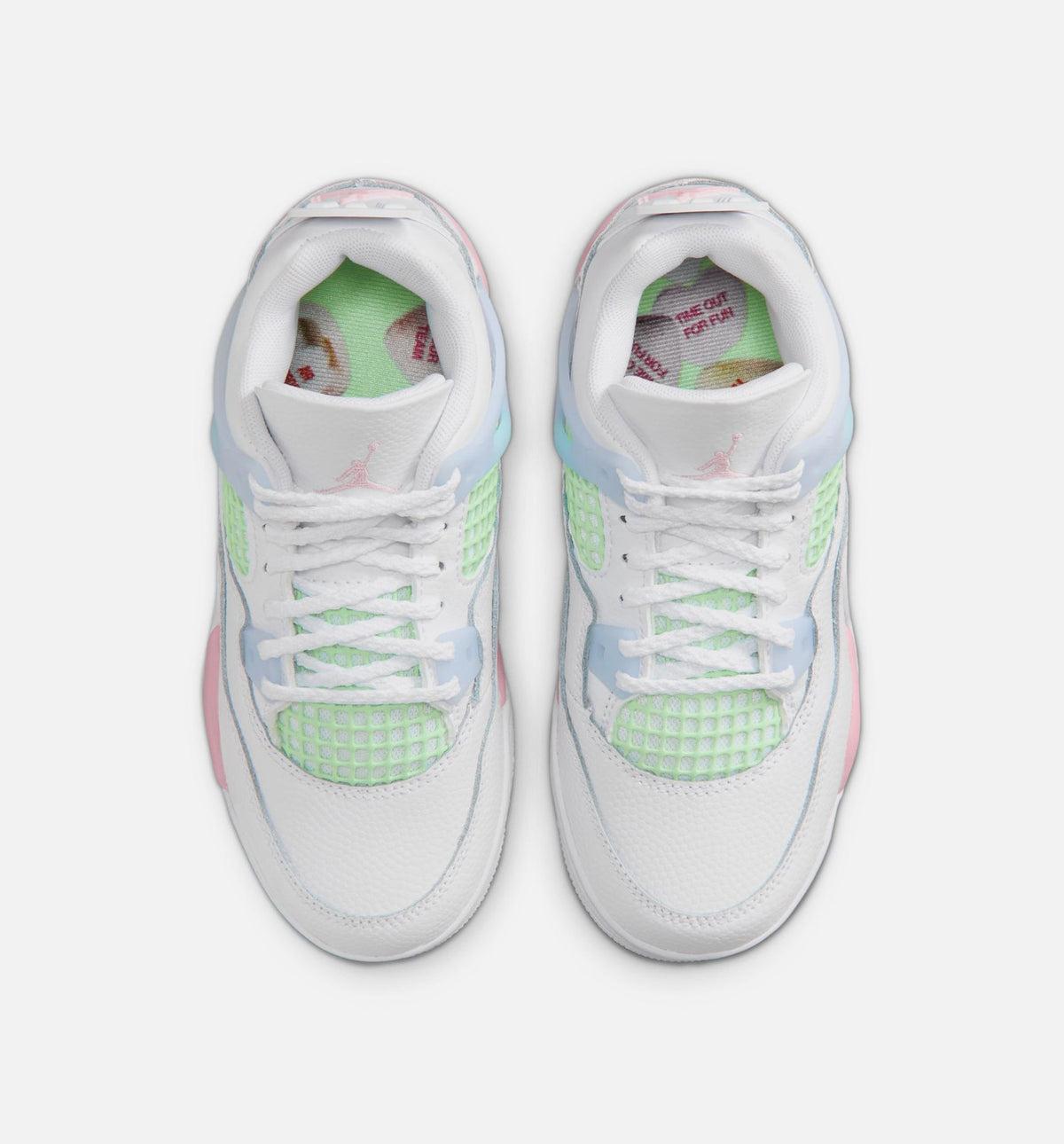 Air Jordan 4 Retro "Medium Soft Pink" Preschool Lifestyle Shoes – White/Medium Soft Pink/Half Blue