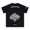 CHH Chrome Heart T Shirts Colorful Cross Flower Arm Short Sleeve