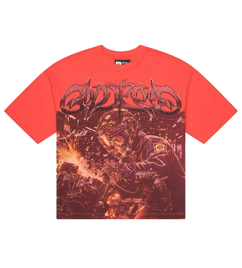 Godspeed Steel Sharpens Steel Tee Red