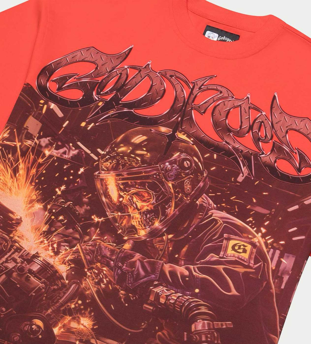 Godspeed Steel Sharpens Steel Tee Red