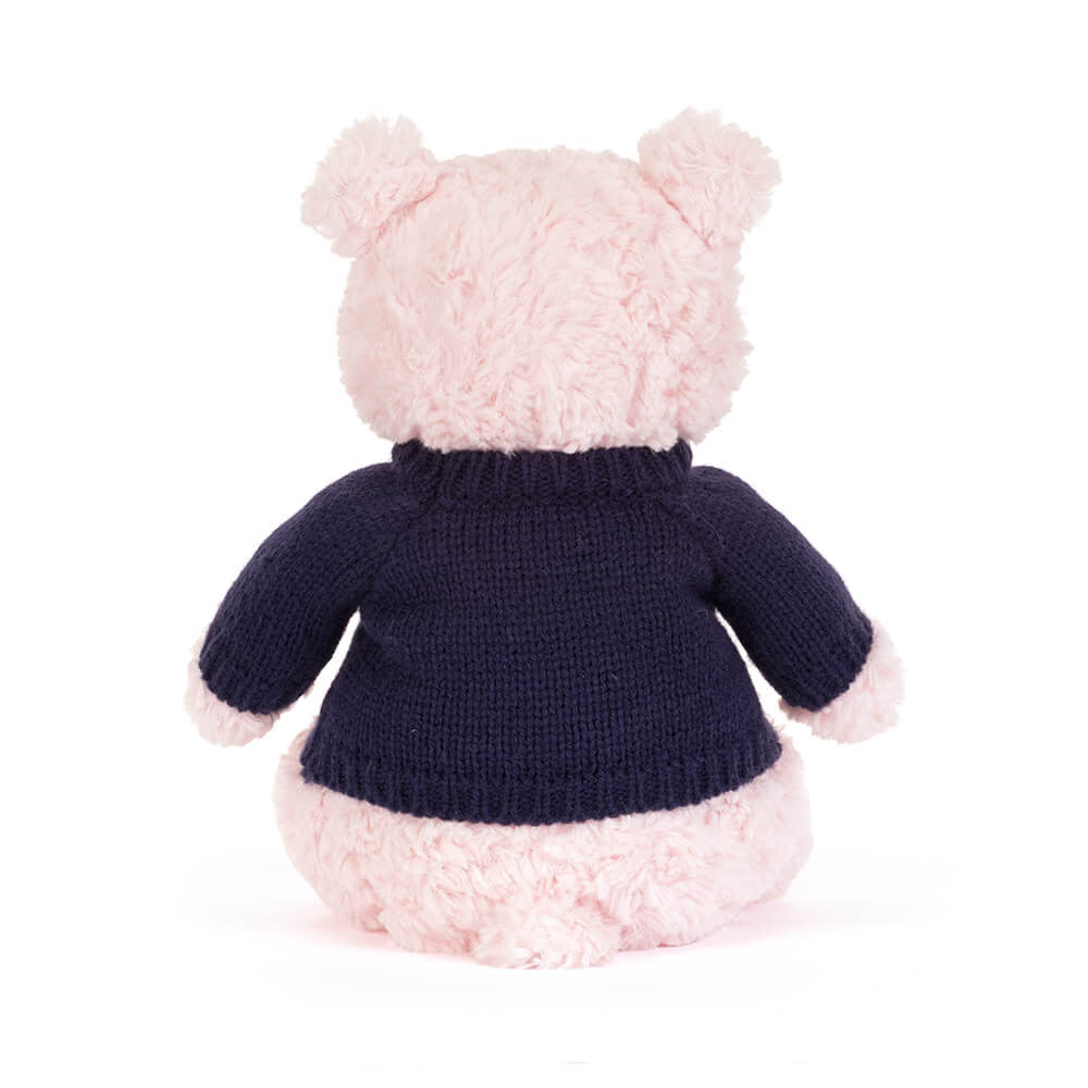 Leola Bear with Personalized Navy Jumper