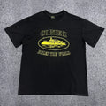 Corteiz "Rules The World" Alcatraz Graphic Tee (Black & Yellow Edition)