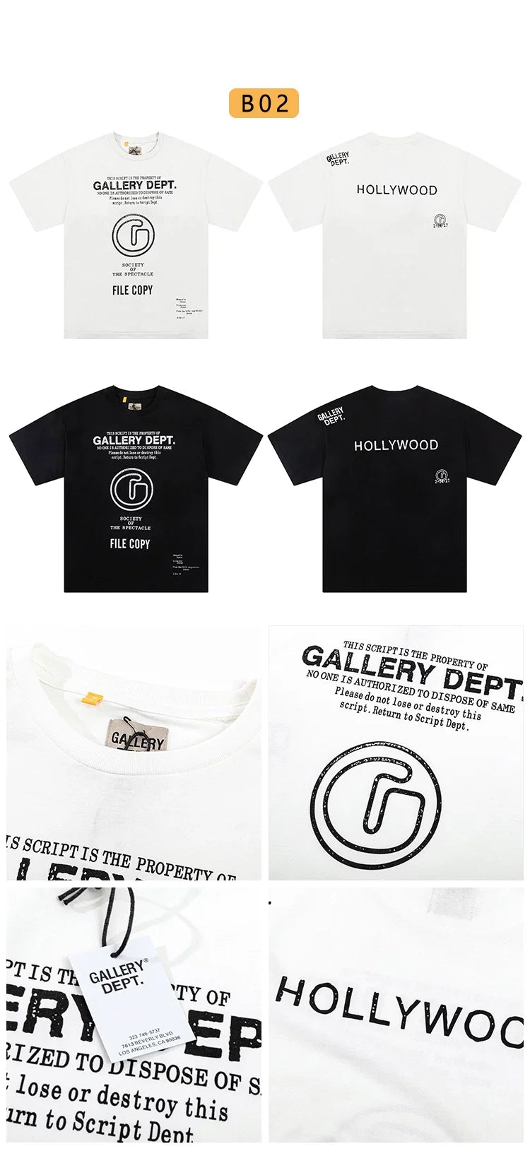 Gallery Dept Vintage Print Loose Short Sleeve Streetwear T-Shirt