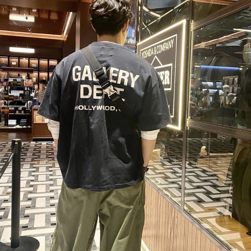 Gallery Dept Vintage Print Loose Short Sleeve Streetwear T-Shirt
