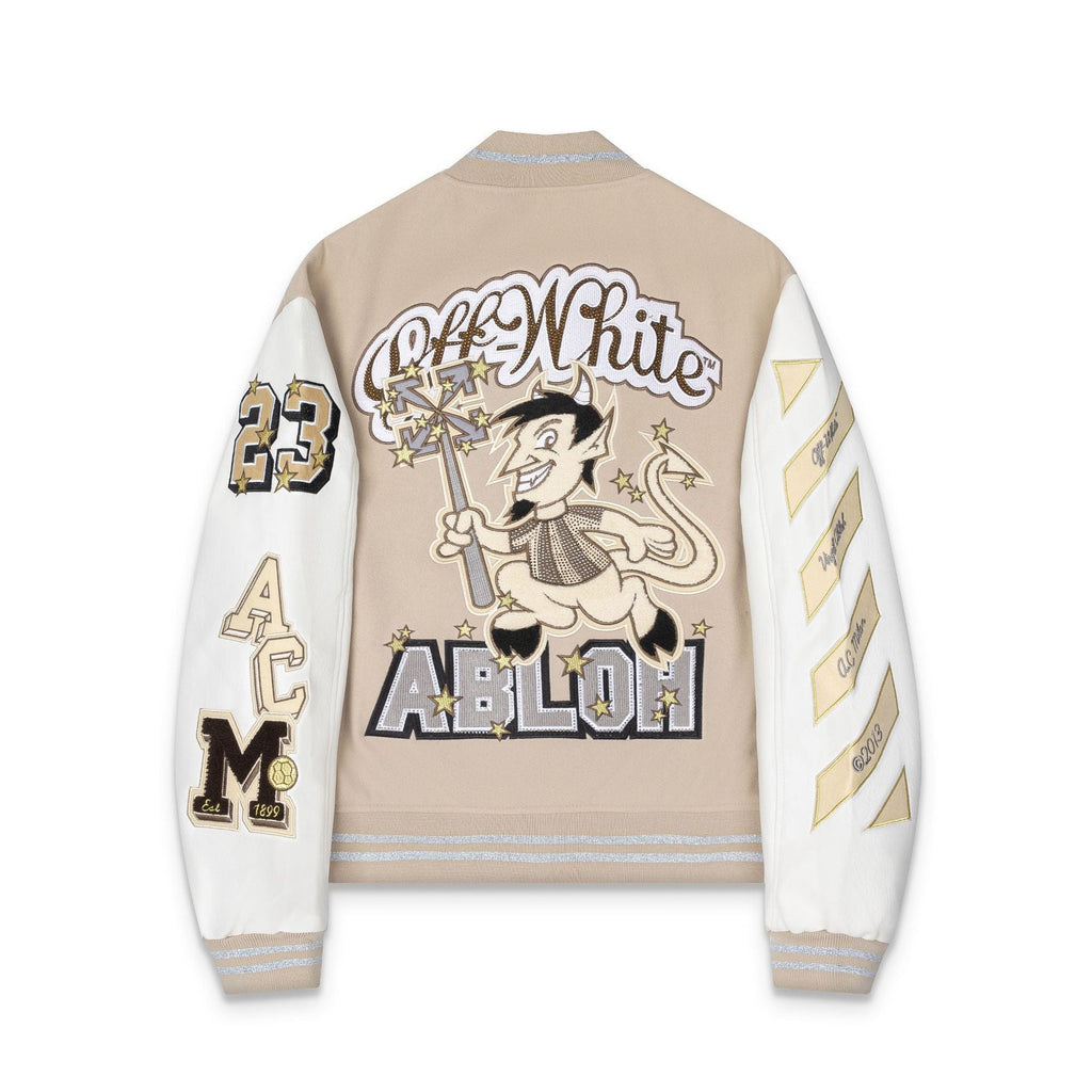 Off-White Embroidered Badge Varsity Jacket Unisex
