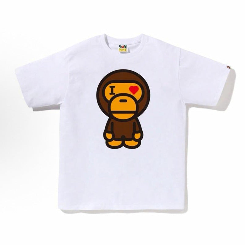 BAPE Ape Head Shark Print Loose Casual Unisex T-Shirt