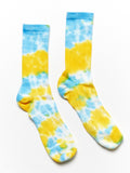 BLUE YELLOW CALF SOCK