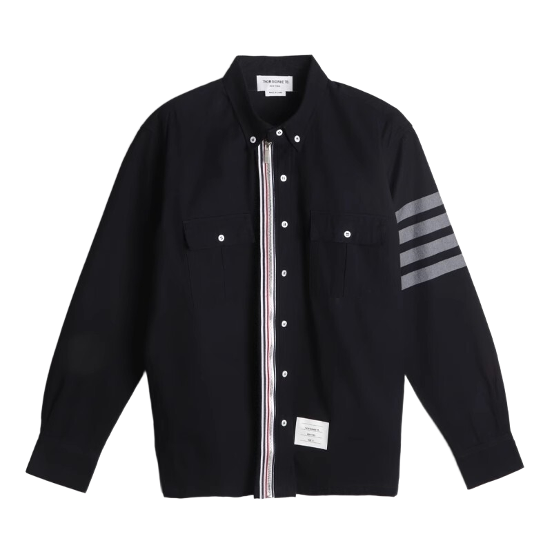 Men's  Zipper Pocket Shirt — Partial Button Front
