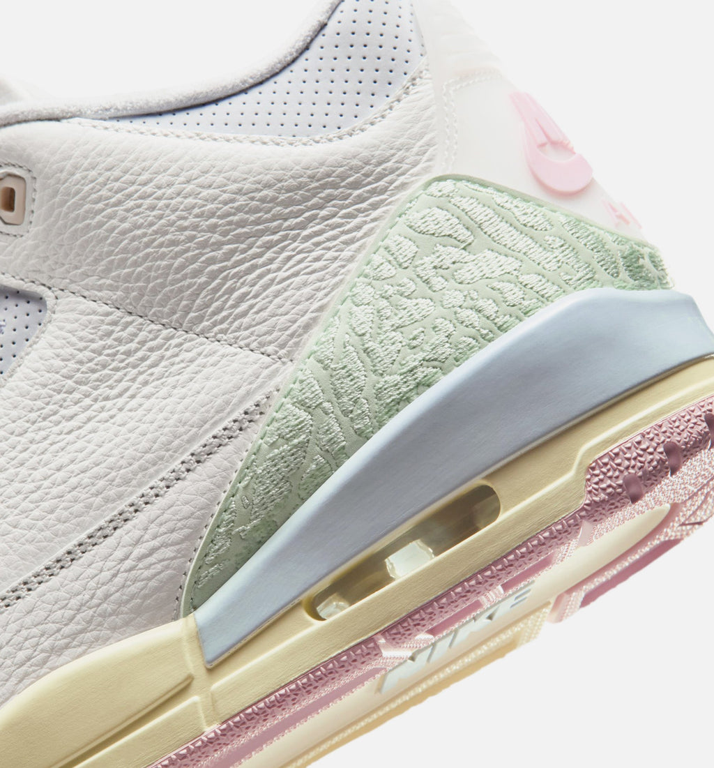 Air Jordan 3 Retro Sail And Jade Aura Men's Lifestyle Shoes - Sail / Jade Aura / Aura / Iced Carmine