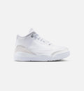 Air Jordan 3 Retro White and Silver | Preschool Lifestyle Shoe | White/Metallic Silver