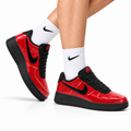 Nike Air Force 1 Low Red Black Unisex Sneakers Style 20